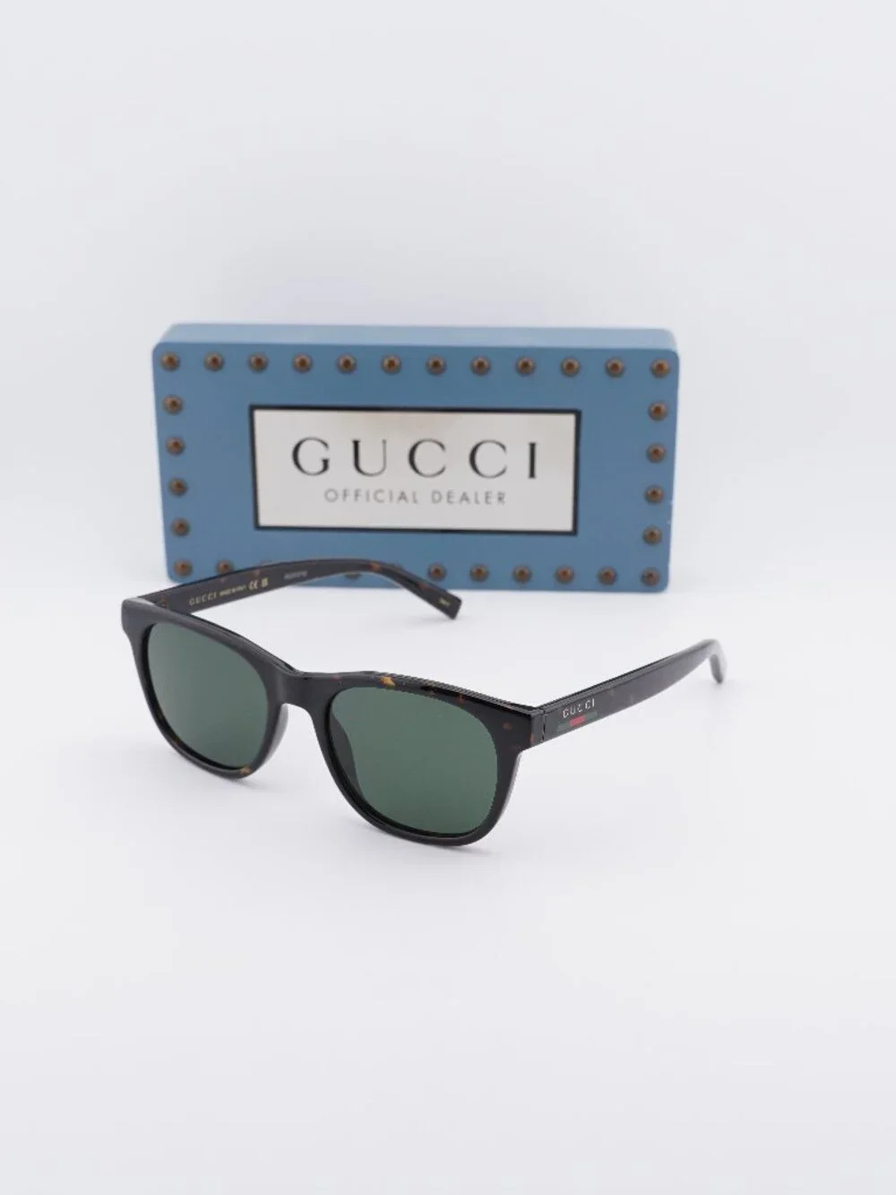 Gucci GG1985S 002 Square Men Sunglasses - Havana / Green